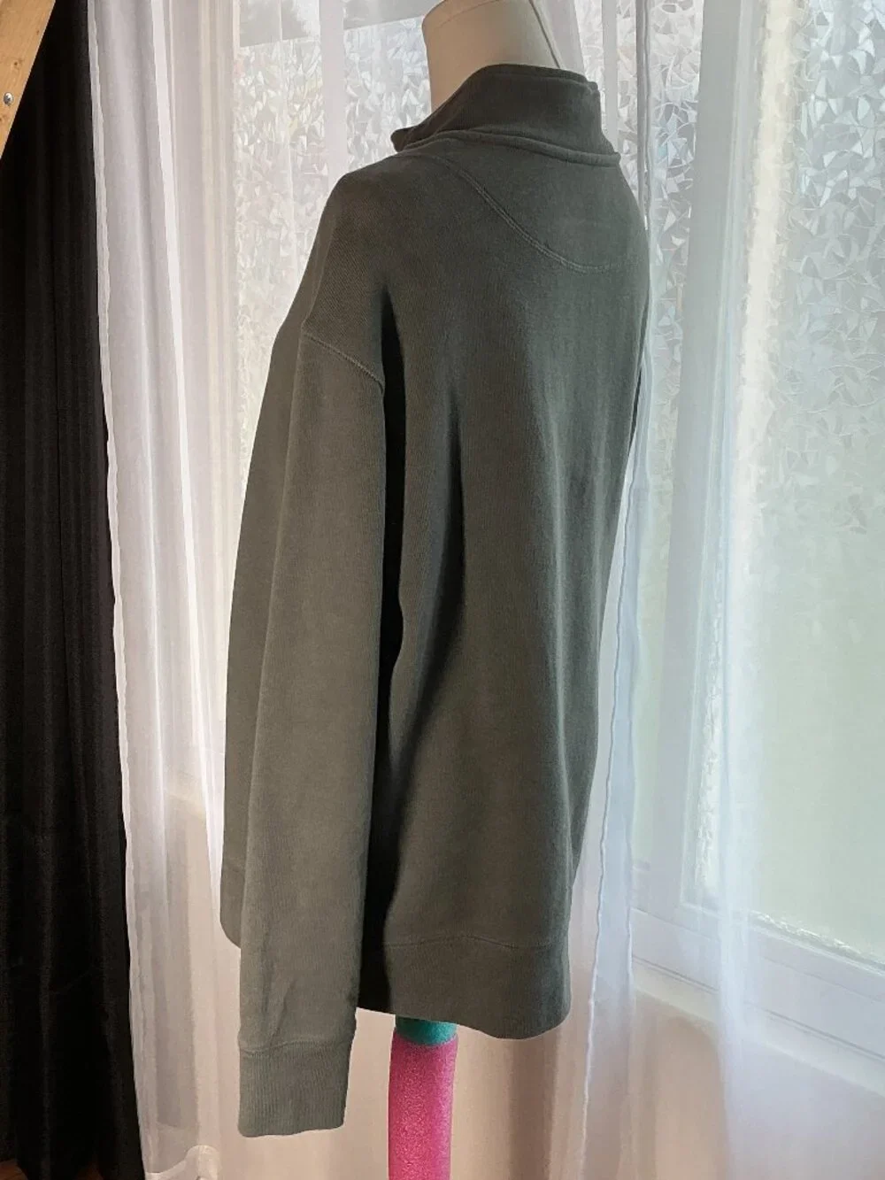 Banana Republic Men’s L Quarter Zip Pullover Cotton Blend Olive Gray